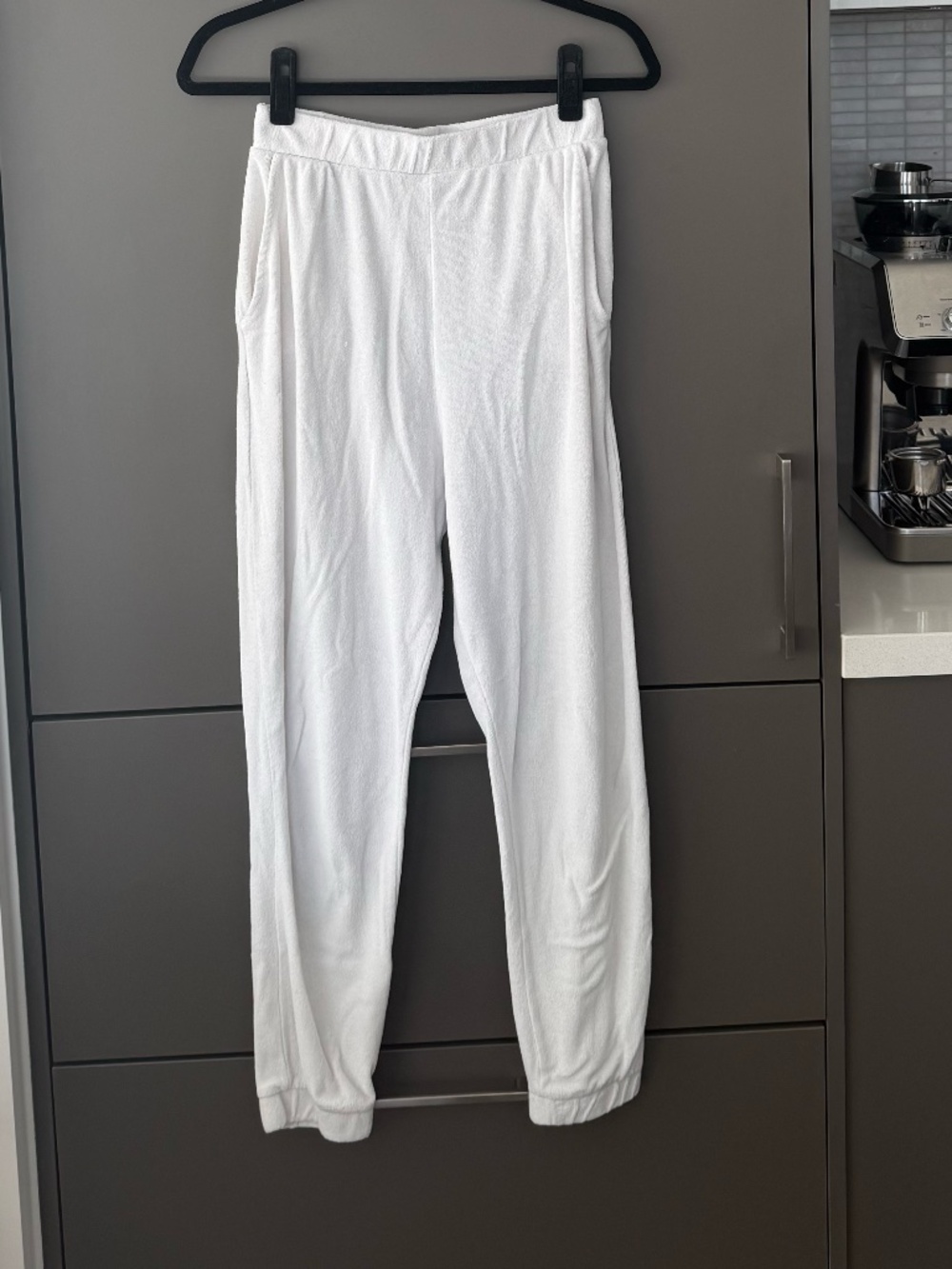 White Terrycloth Pants (Matching Short + Tank Avail) Size S Towel Material Set
